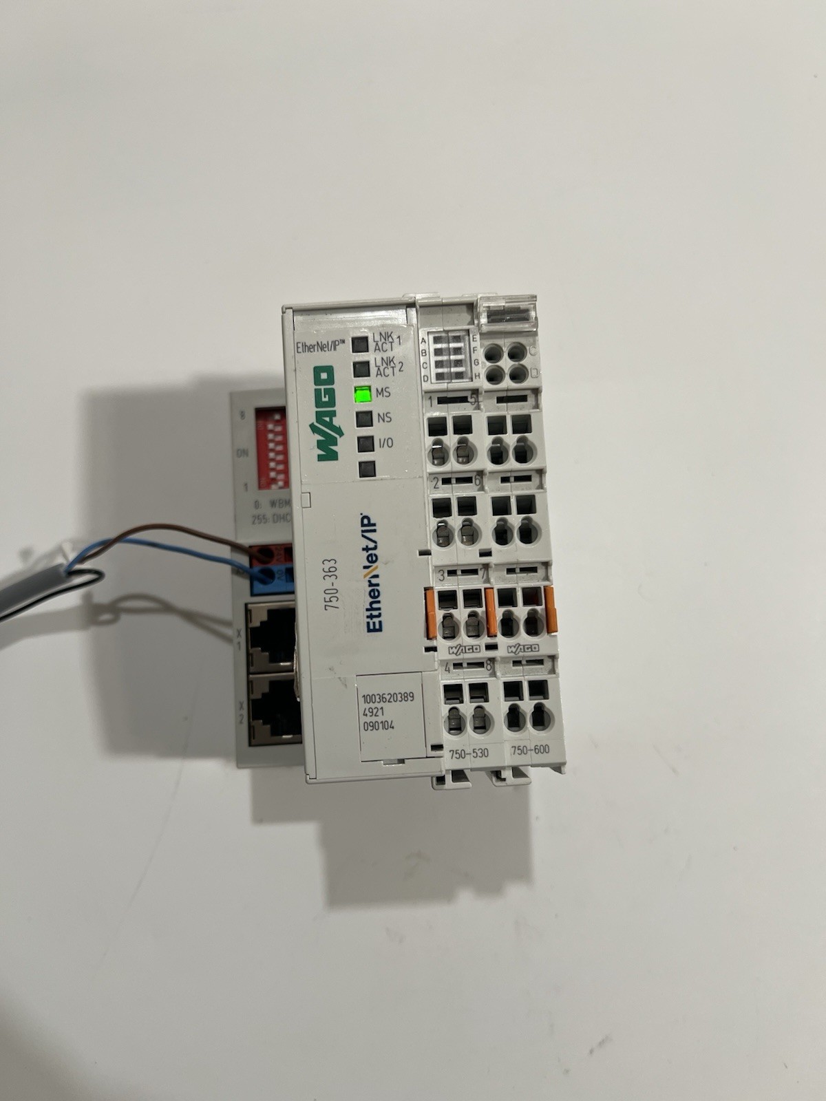 WAGO 750-363 Ethernet/IP Fieldbus Coupler W/Modules 750-530 Output 750-600 End