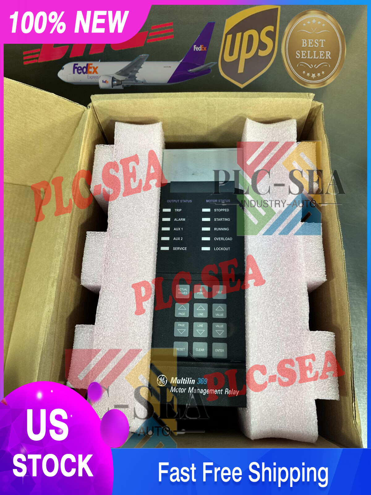 New GE MULTILIN 369-HI-R-0-0-0-0-E MOTOR PROTECTION RELAY MODULE VIA FEDEX/DHL