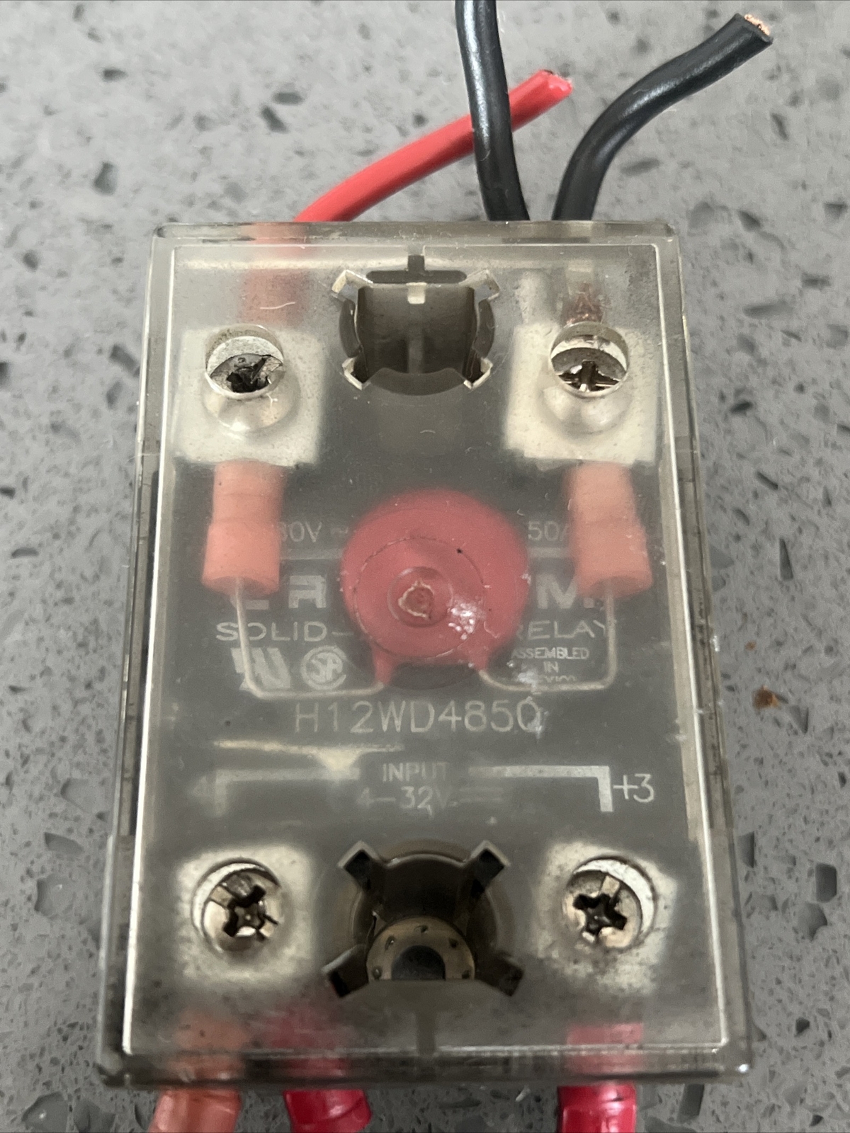 Used CRYDOM H12WD4850 SOLID STATE RELAY 480 VAC 50 AMP 4-32 VDC w/ warranty