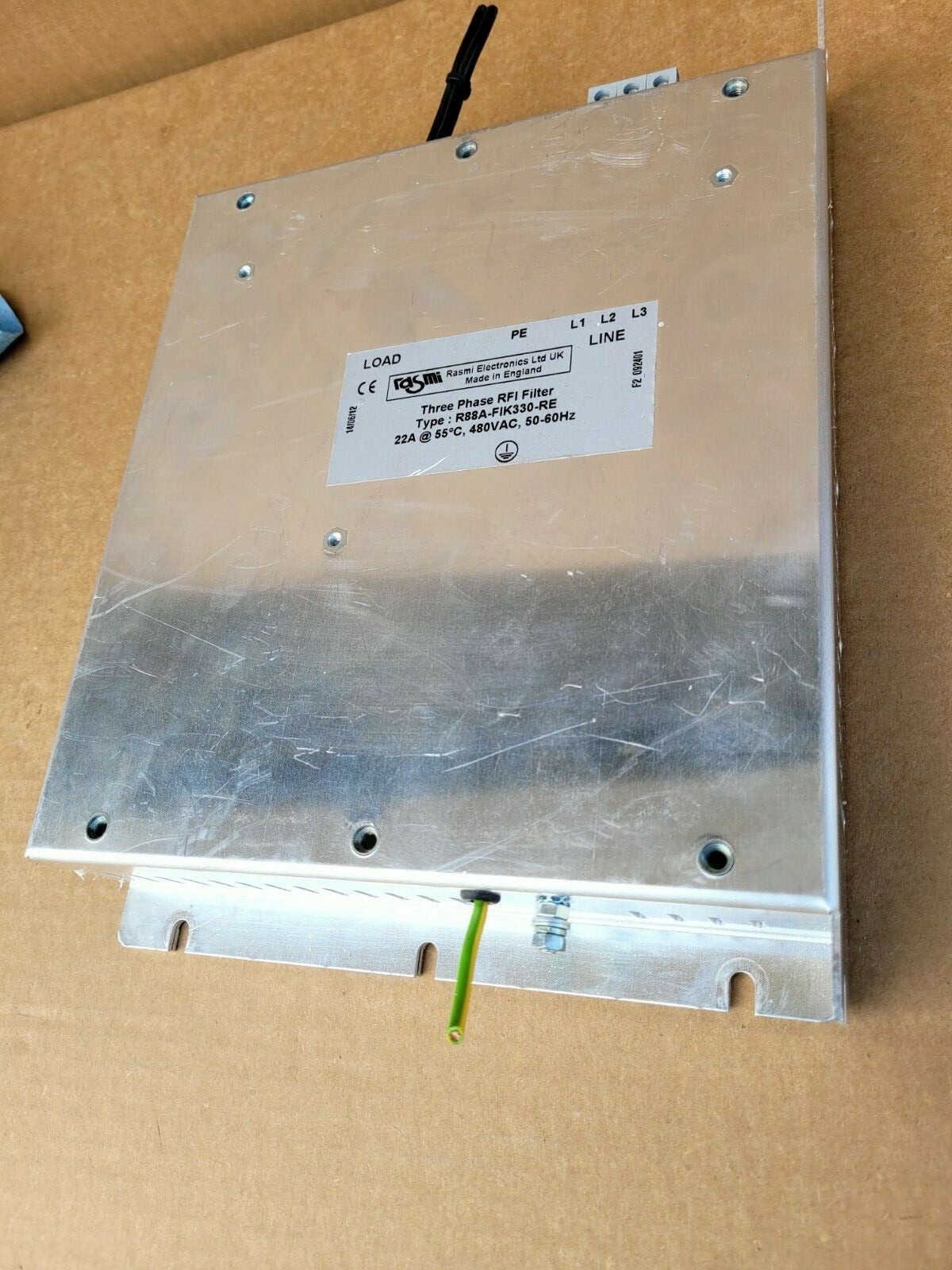 RASMI PHASE RFI FILTER R88A-FIK330-RE 22A @ 55 DEG C, 480VAC, 50-60HZ