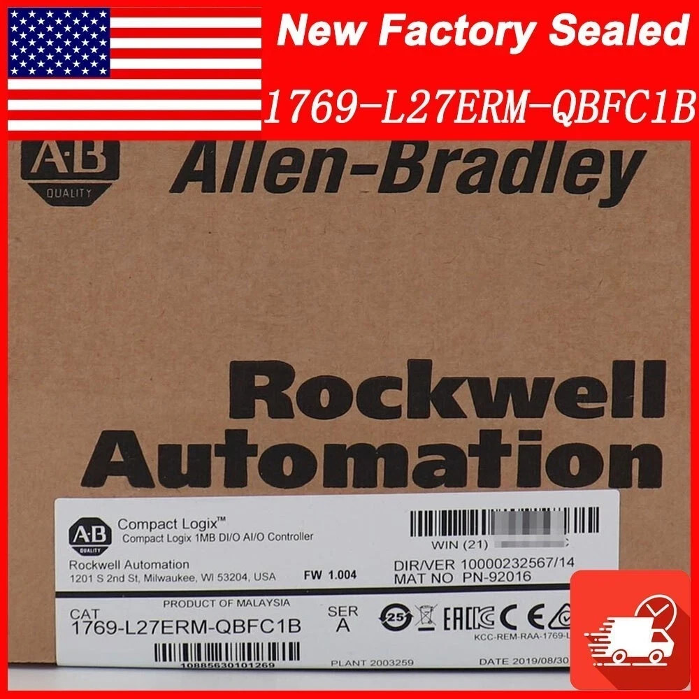 NEW AB 1769-L27ERM-QBFC1B SER A ControlLogix 1MB D I/O A I/O Controller