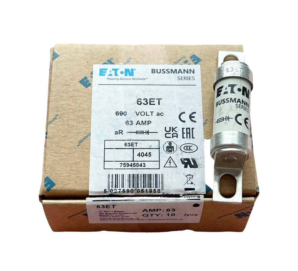 FOR BUSSMANN 63ET AC Fuse 63A Type T BS88 British Style 690V