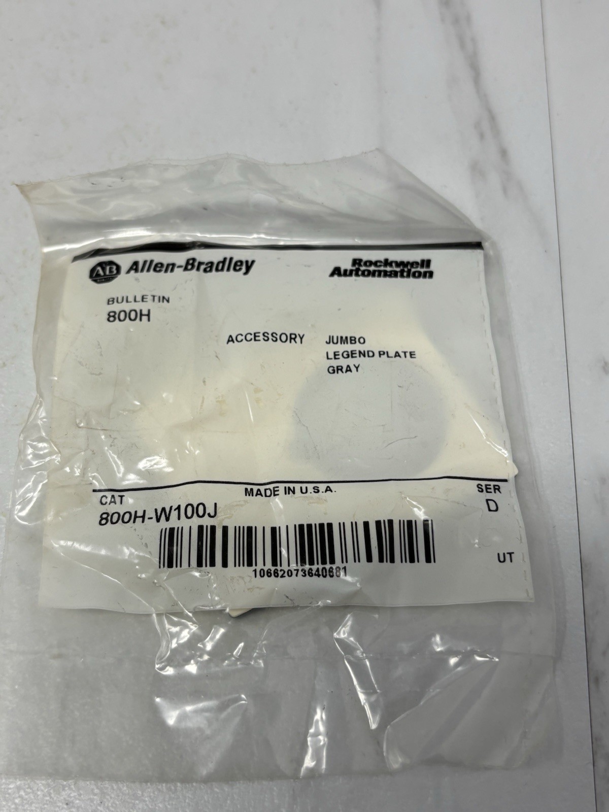 ALLEN BRADLEY 800H-W100J SERIES D SPARE PARTS KIT