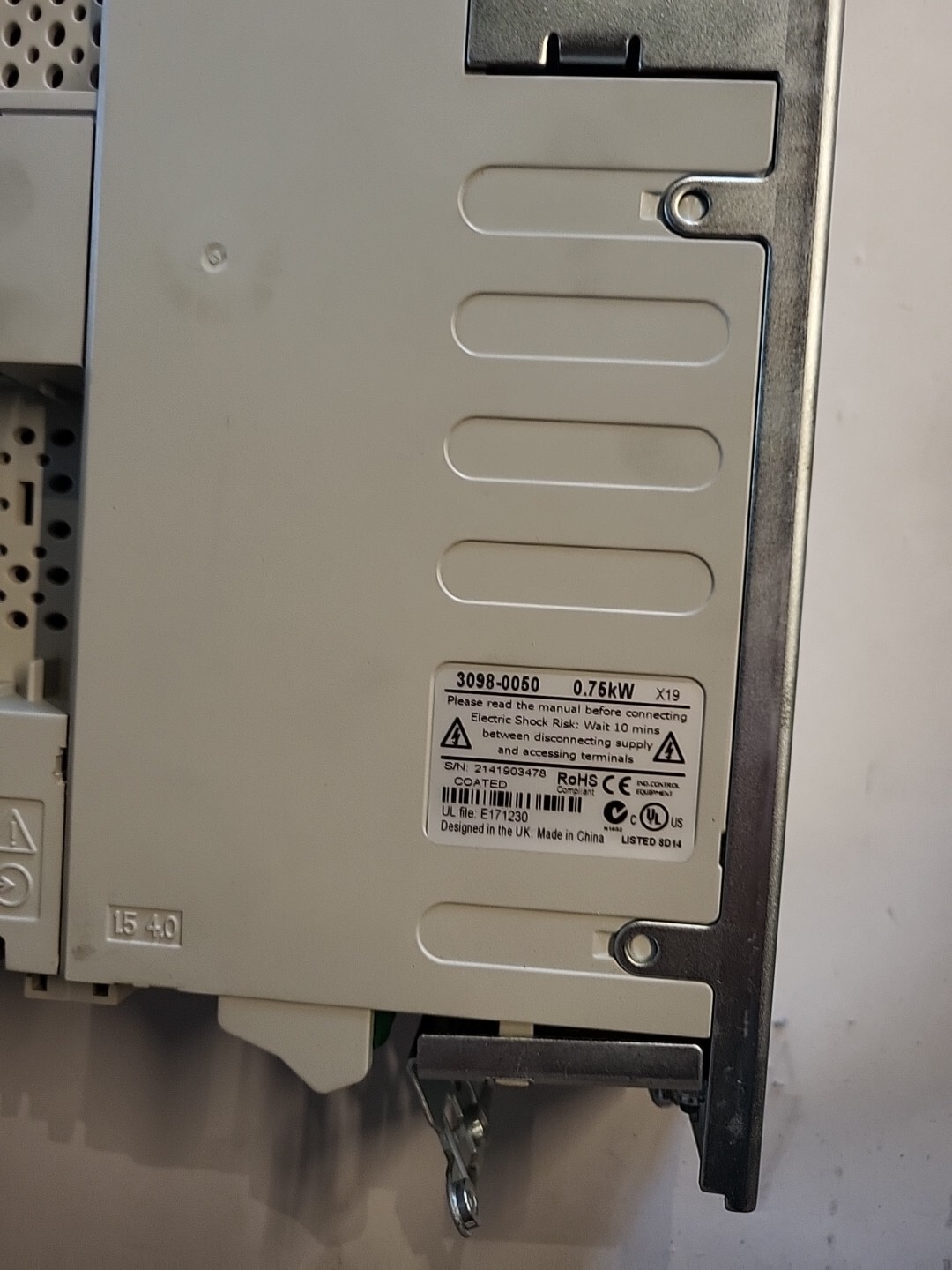 EPA Unidrive SP Variable Frequency Drive 3098-0050 0.75kW SP0403