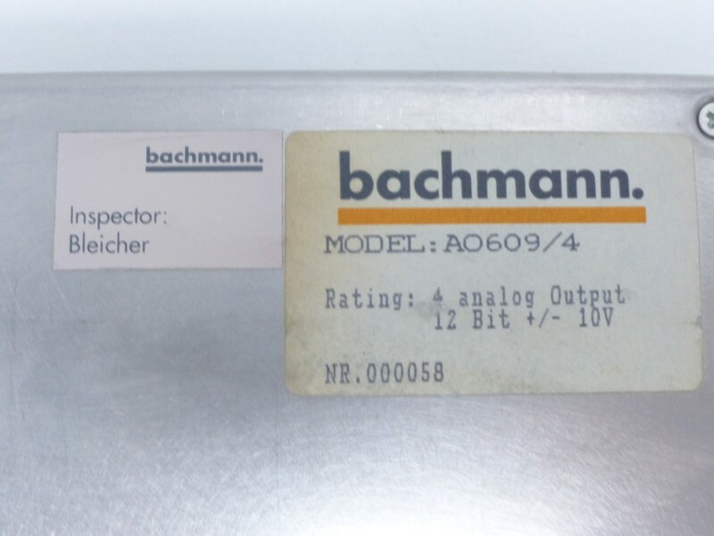 Bachmann A0609/4 4 Analog Output 12 Bit +/* 10V Excellent Condition