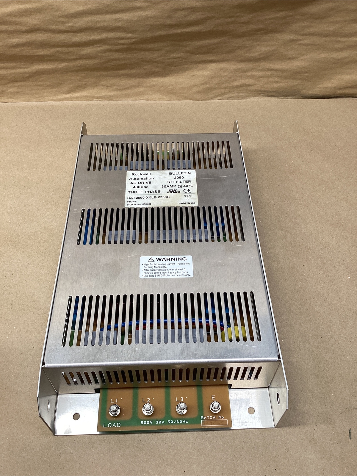 ROCKWELL 2090-XXLF-X330B AC DRIVE RFI FILTER 480VAC 30AMP 3 PHASE #702H80FML