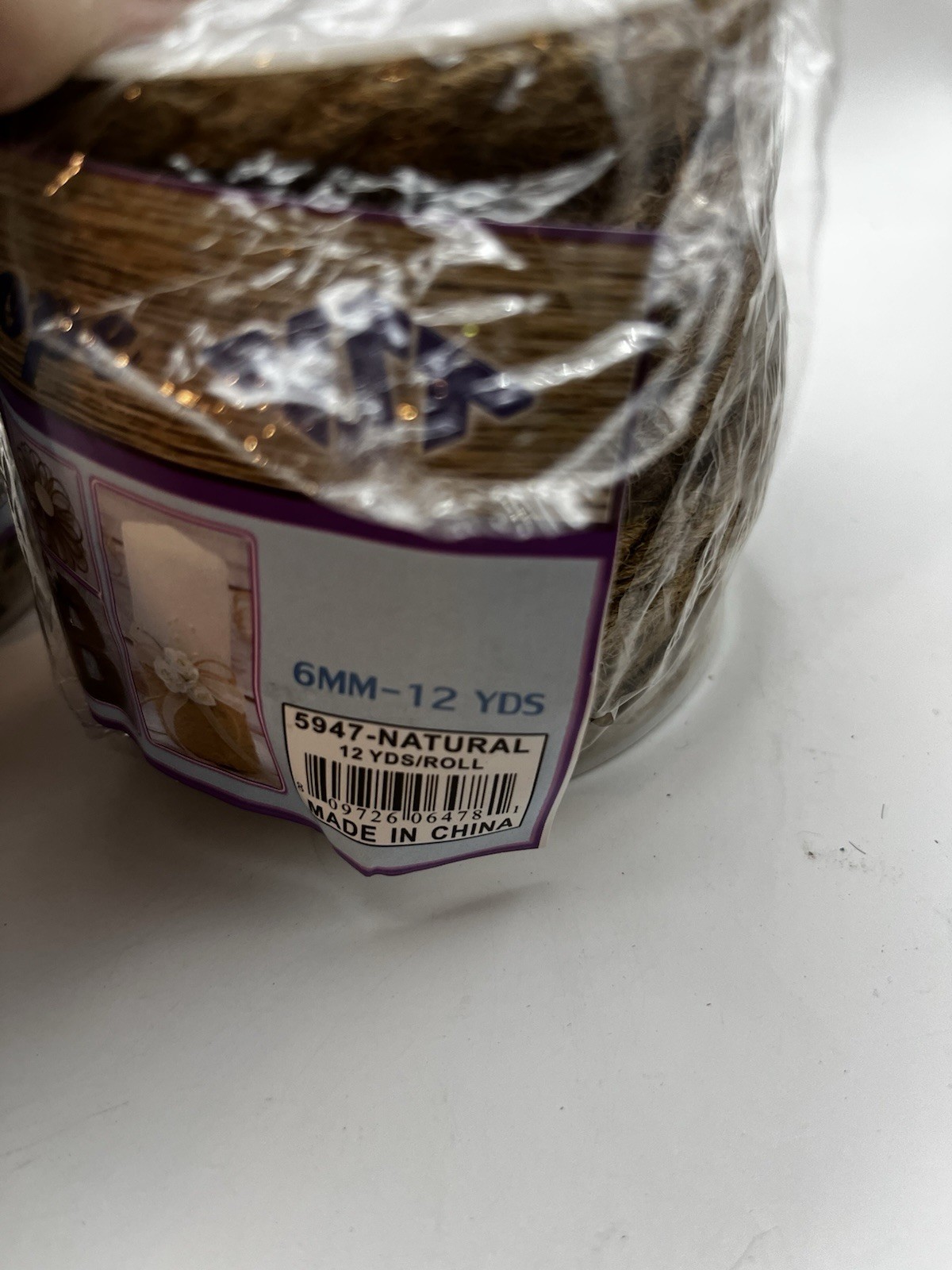 2 Rolls Of BURLAP ROPE-6MM 12 yards Each Roll 5947 Natural