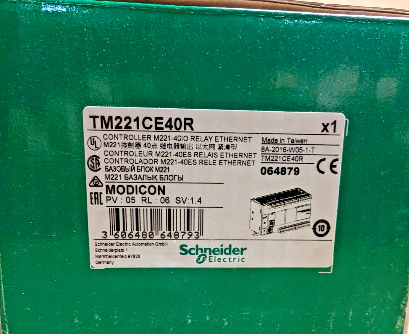 Schneider Electric TM221CE40R Modicon M221 Logic Controller Ethernet New In Box