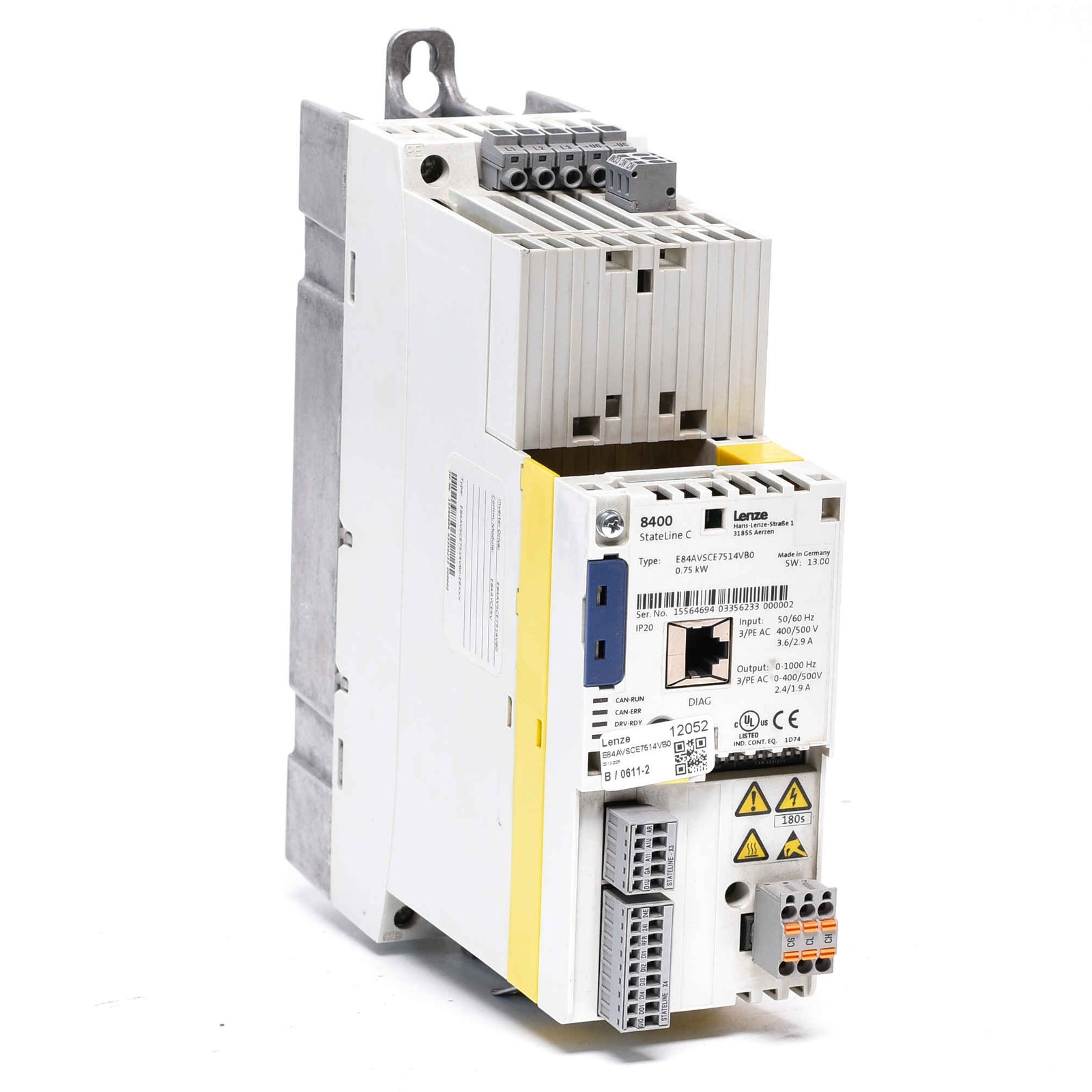 Lenze 8400 StateLine C Frequency Inverter 0.75 kW E84AVSCE7514VB0 -used-