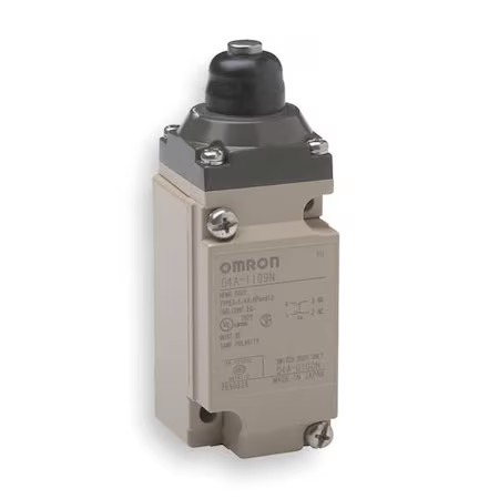 Omron D4a1109n Heavy Duty Limit Switch, Plunger, Spdt, 10A At 600V Ac, Actuator