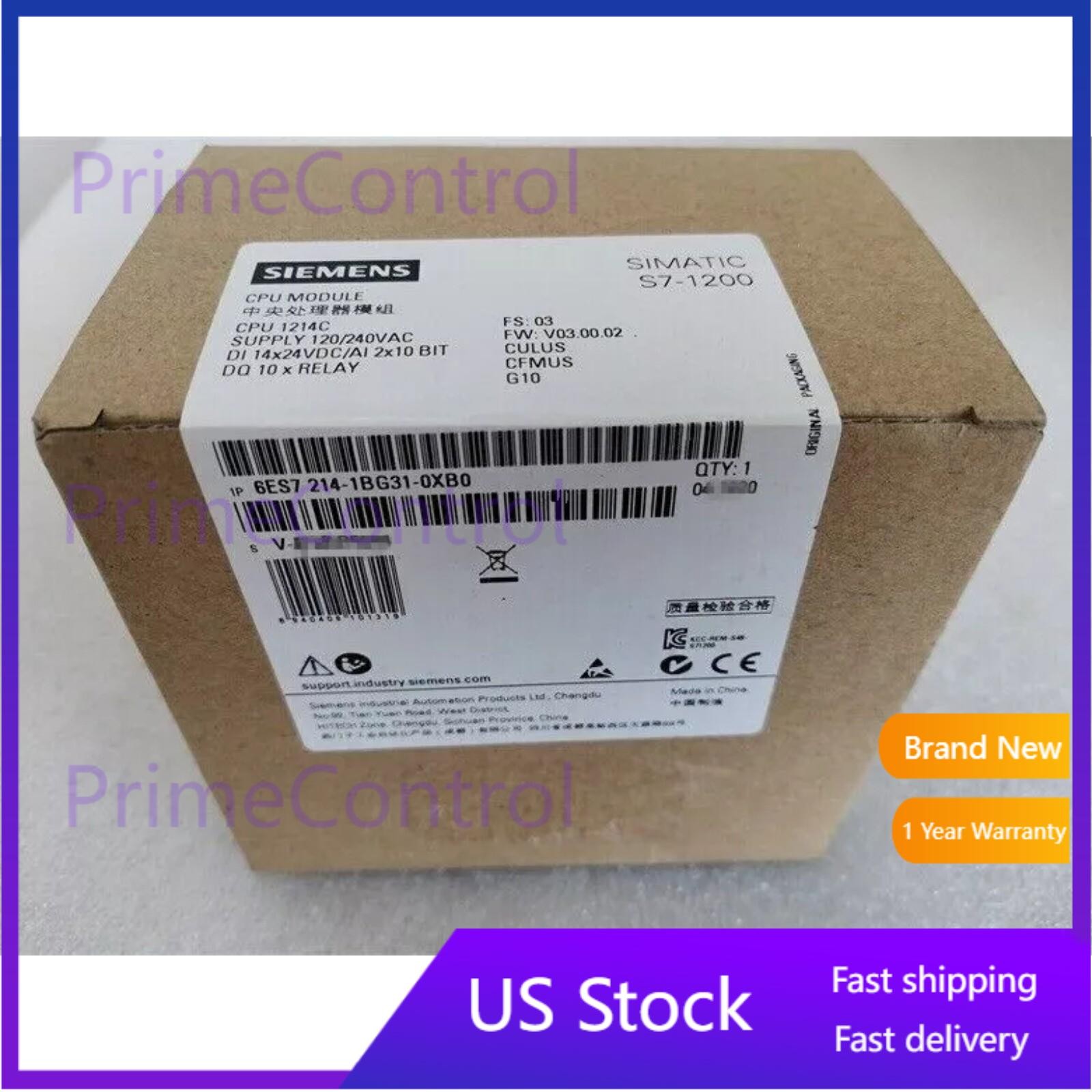 New Siemens SIPLUS S7-1200 CPU 1214c 6ES7214-1BG31-0XB0 6ES72141BG310XB0