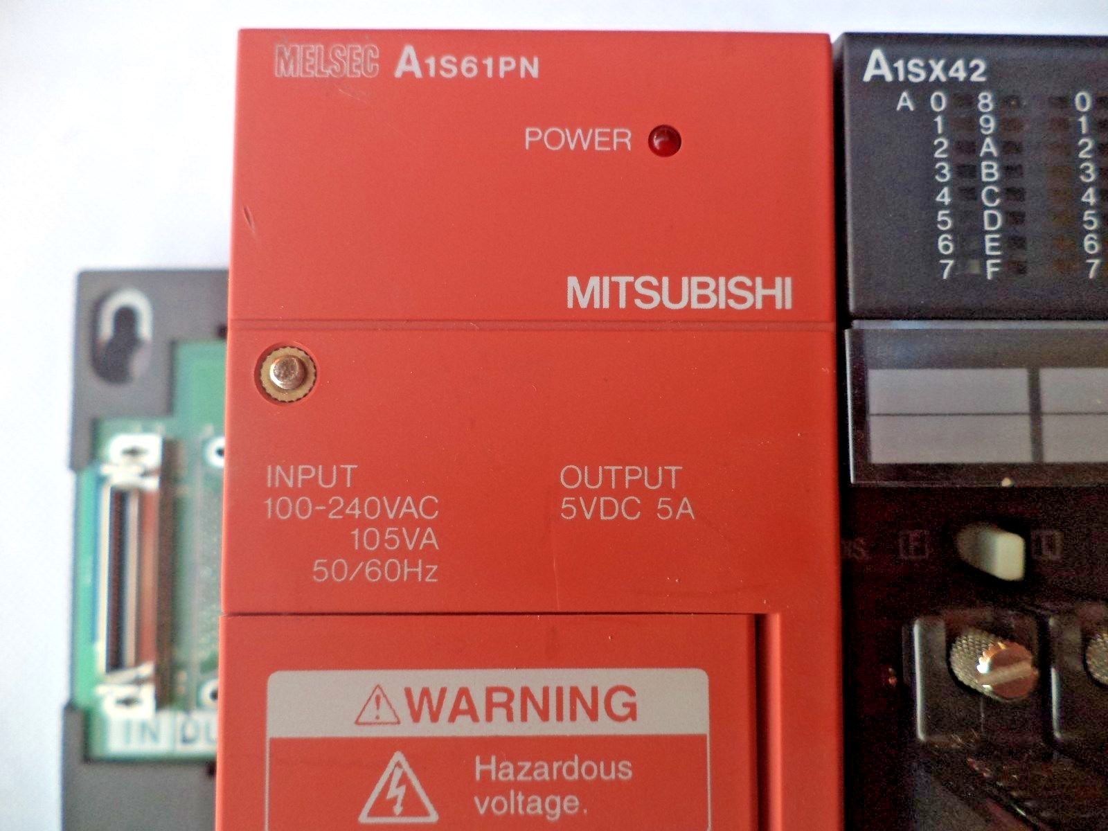 Mitsubishi Melsec PLC Expansion unit (no CPU), A1S61PN, I/O AISX42 and A1SY42.