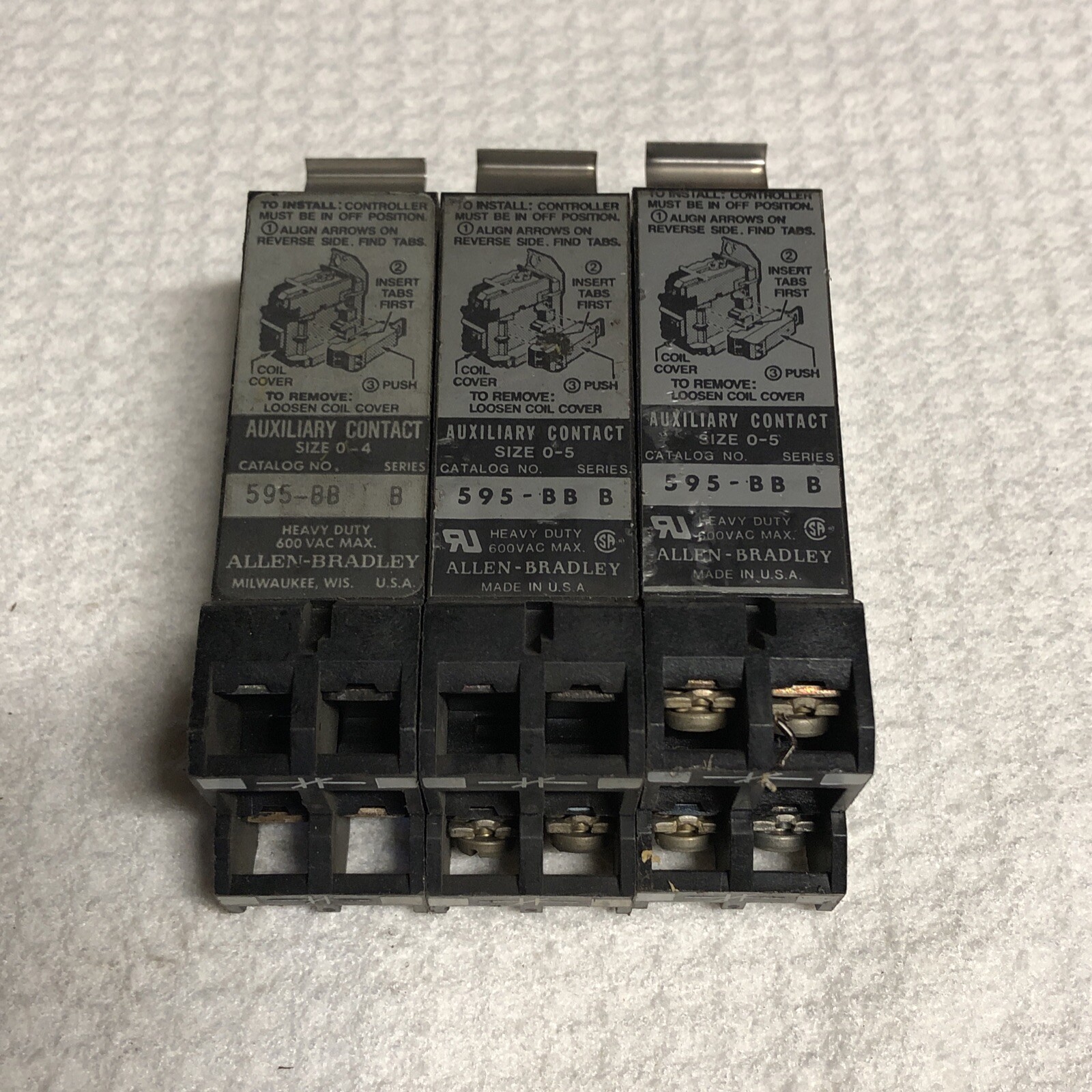 3- ALLEN BRADLEY 595-BB SER.B ( Missing Few Screws)