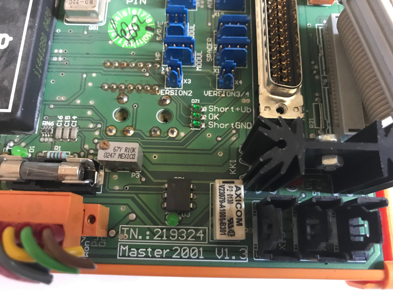 TSK TEST POINT CIRCUIT BOARD WBR/HRE 03/03 TN 219324,MASTER 2001 V1.3 EL-52,SU