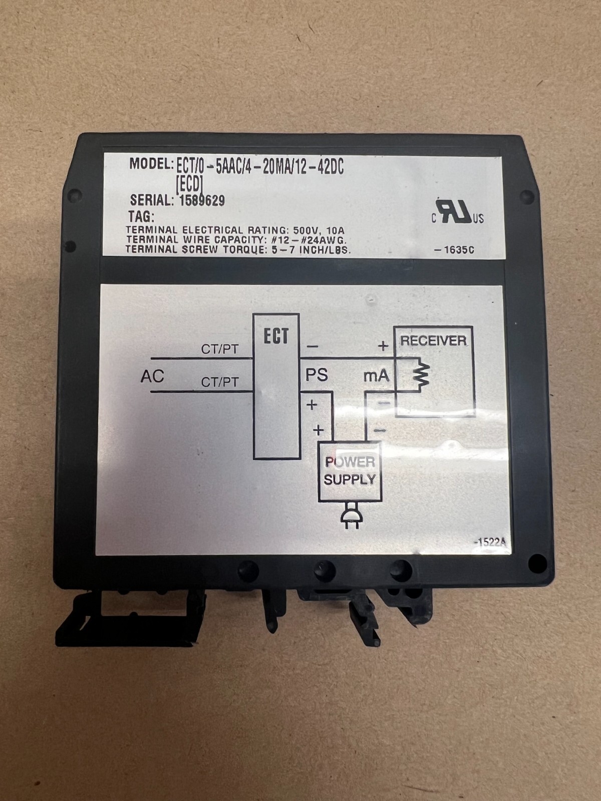 Moore Industries ECT/0-5AAC/4-20MA/12-42DC ECT Signal Isolator Converter