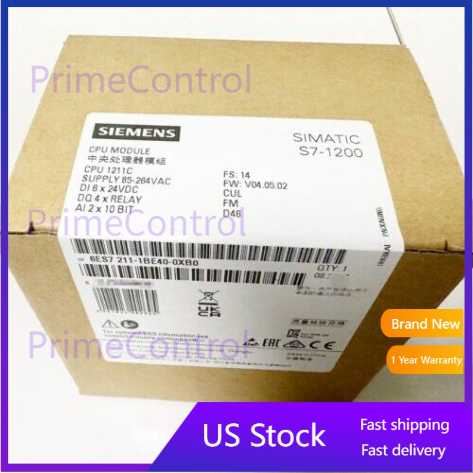 New Siemens 6ES7211-1BE40-0XB0 6ES72111BE400XB0 SIMATIC S7-1200 CPU 1211C