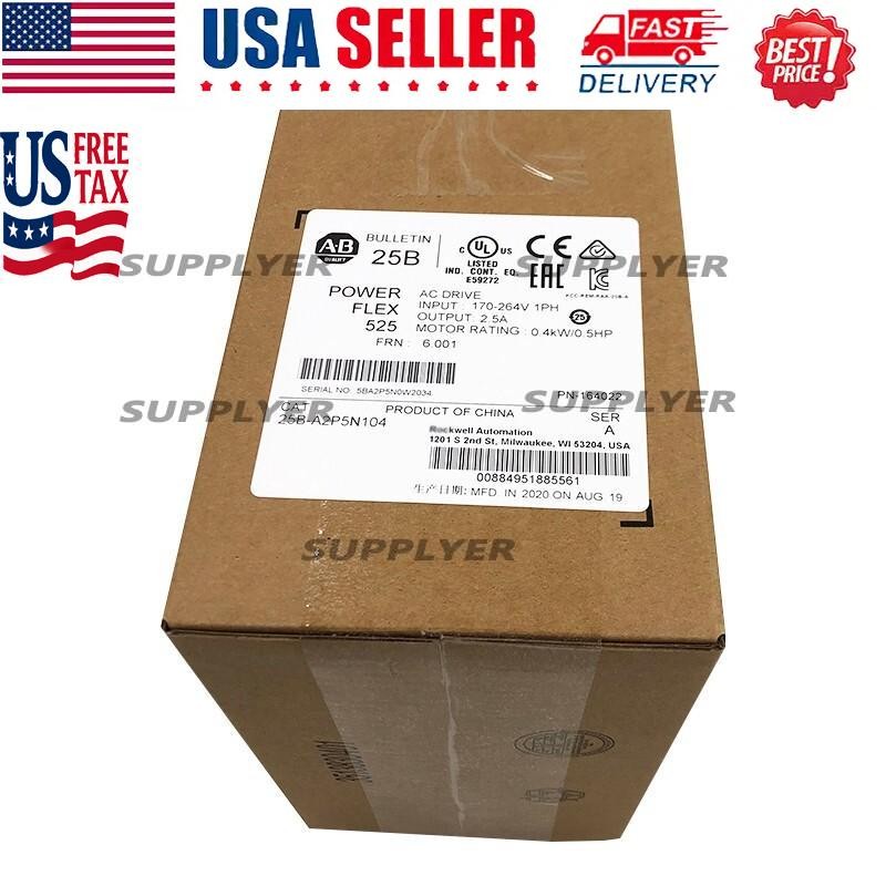New 25B-A2P5N104 Power 525 AC Drive 0.4kW/0.5HP FREE 25BA2P5N104 US Free Tax