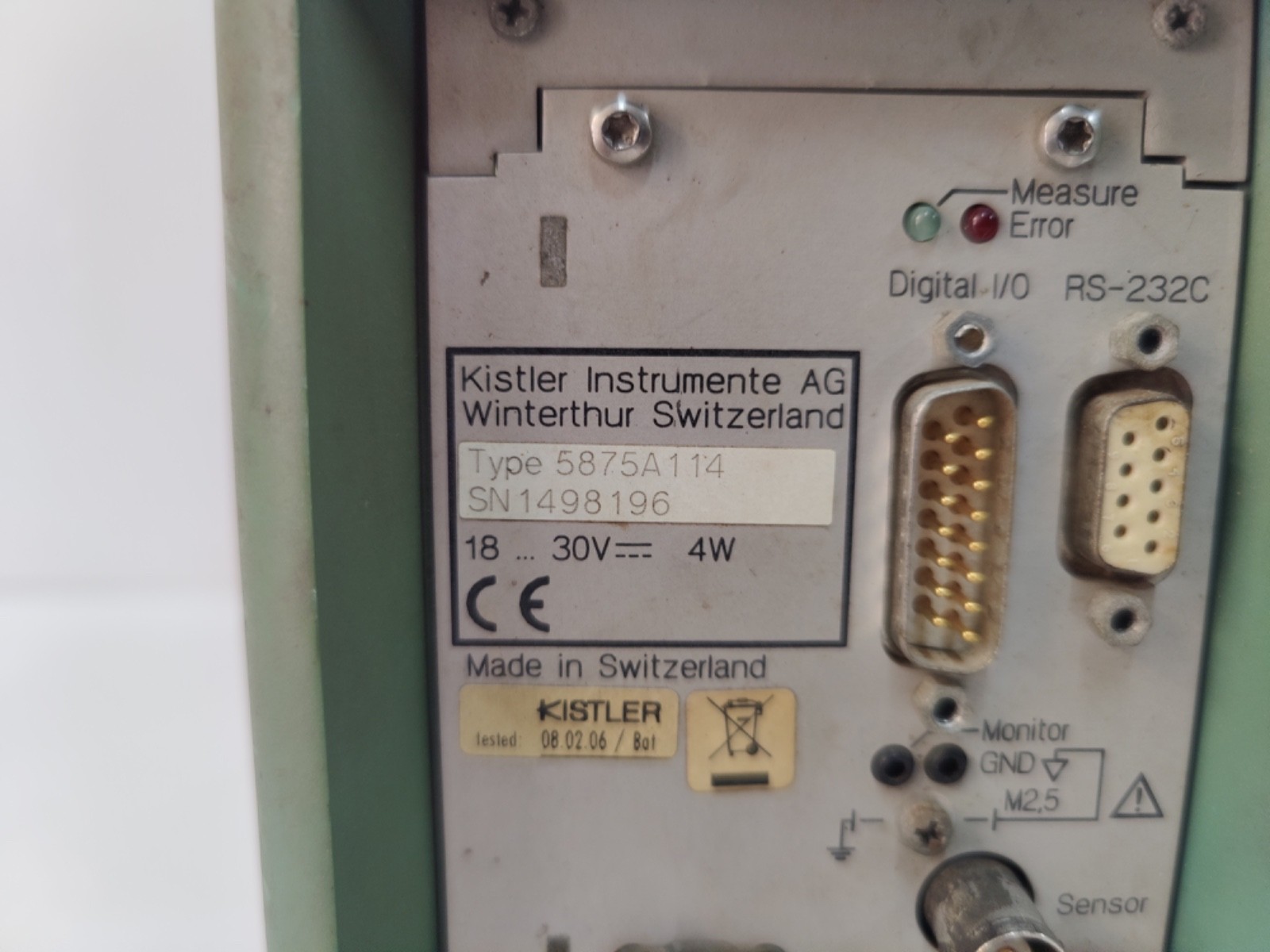 KISTLER INSTRUMENTE 5875A114 CONTROL MONITOR 5875 COMO LOGIC