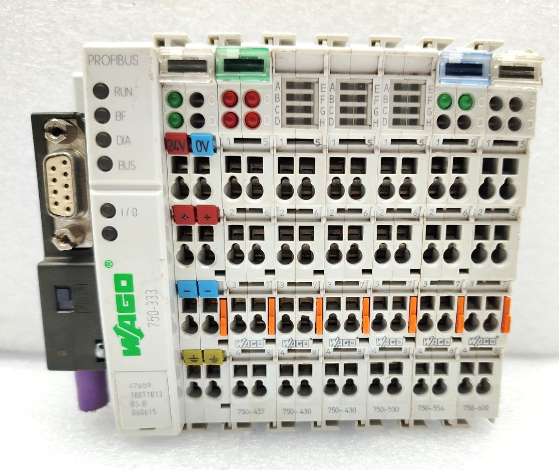 WAGO PROFIBUS 750-333, 750-457, 750-430 (x2), 750-530, 750-554, 750-600 USED