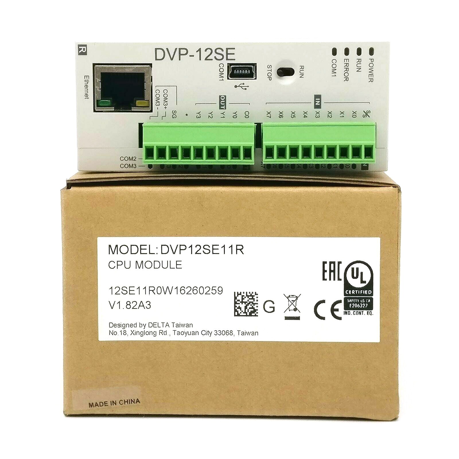 New Genuine Delta DVP12SE11R PLC DI 8 DO 4 Transistor 24VDC