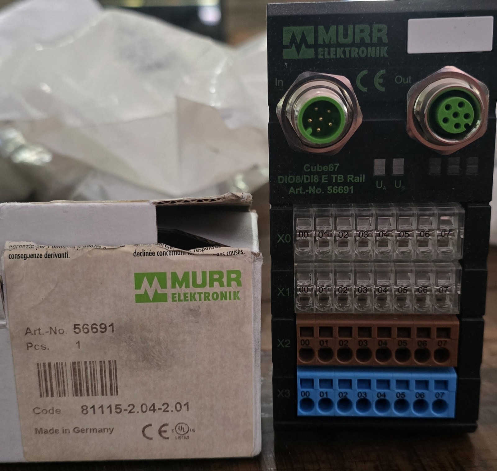 Murr Elektronik 56691 Terminal Module, Cube67, IP67, 8-Inputs 8-Channels