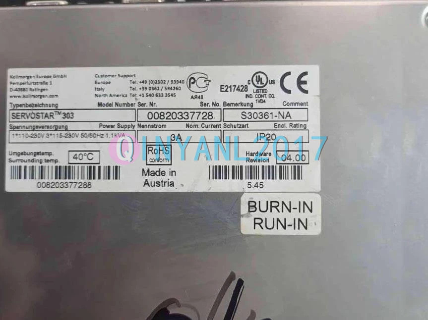 1PCS Used KOLLMORGEN SERVOSTARModule S30361-NA