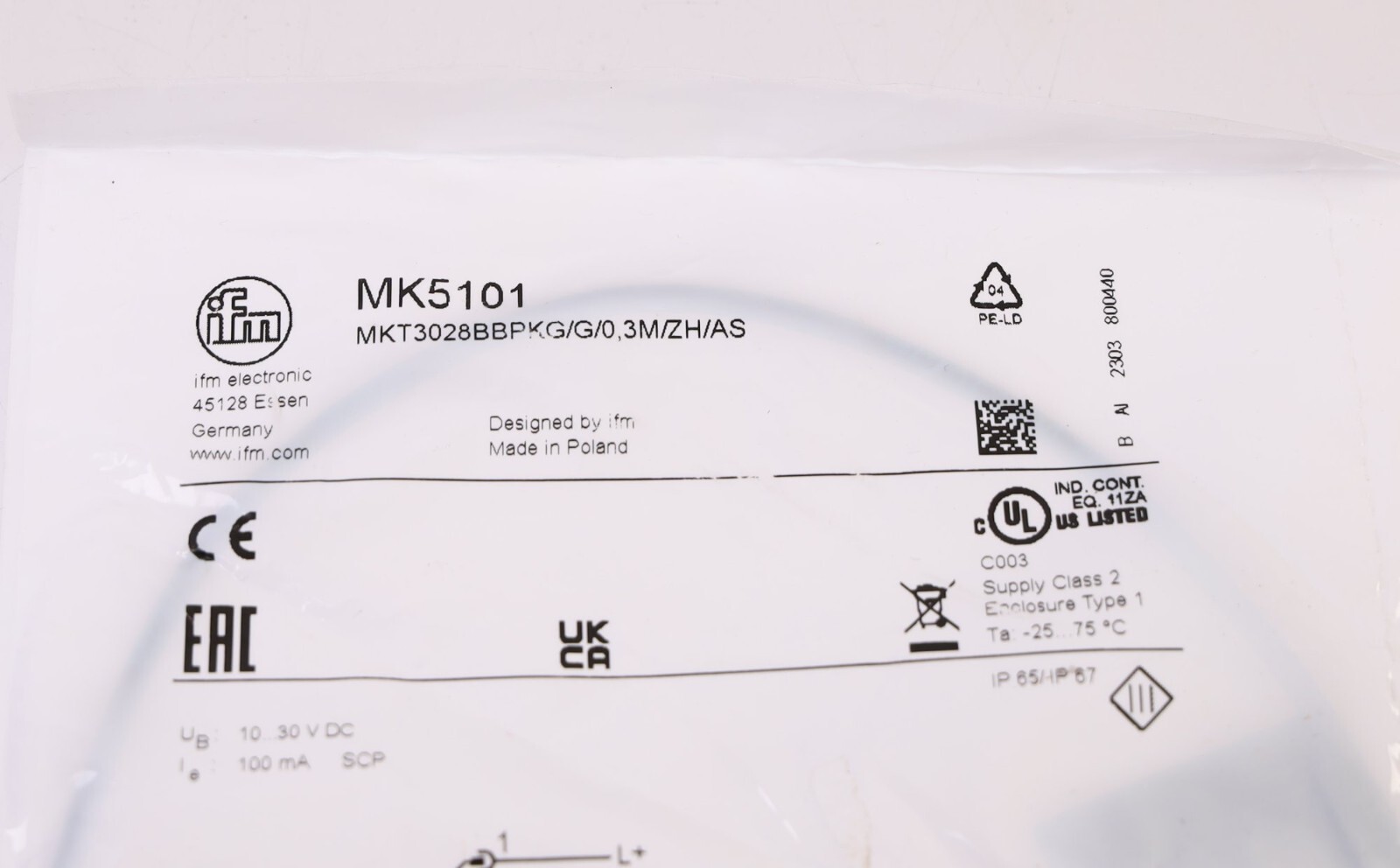 IFM MK5101 MKT3028BBPKG/G/0,3M/ZH/AS ! NEW !