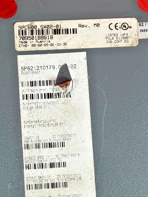 B&R 5PC600.SX02-01 Rev. M0 PLC INDUSTRIAL IPC Controller Ready To Ship