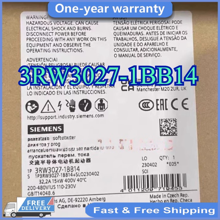 3RW3027-1BB14 1PCS Brand New SIEMENS 3RW30271BB14 Soft Starter Fast shipment