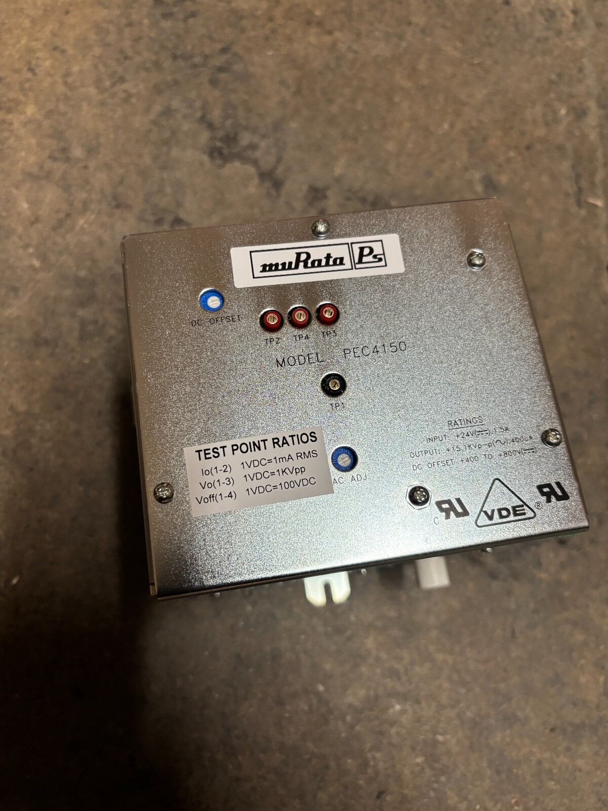 MuRata PS PEC4150 Laser Power Supply – 24v 1.5amp – 15.1KBp – NEW IN BOX lz