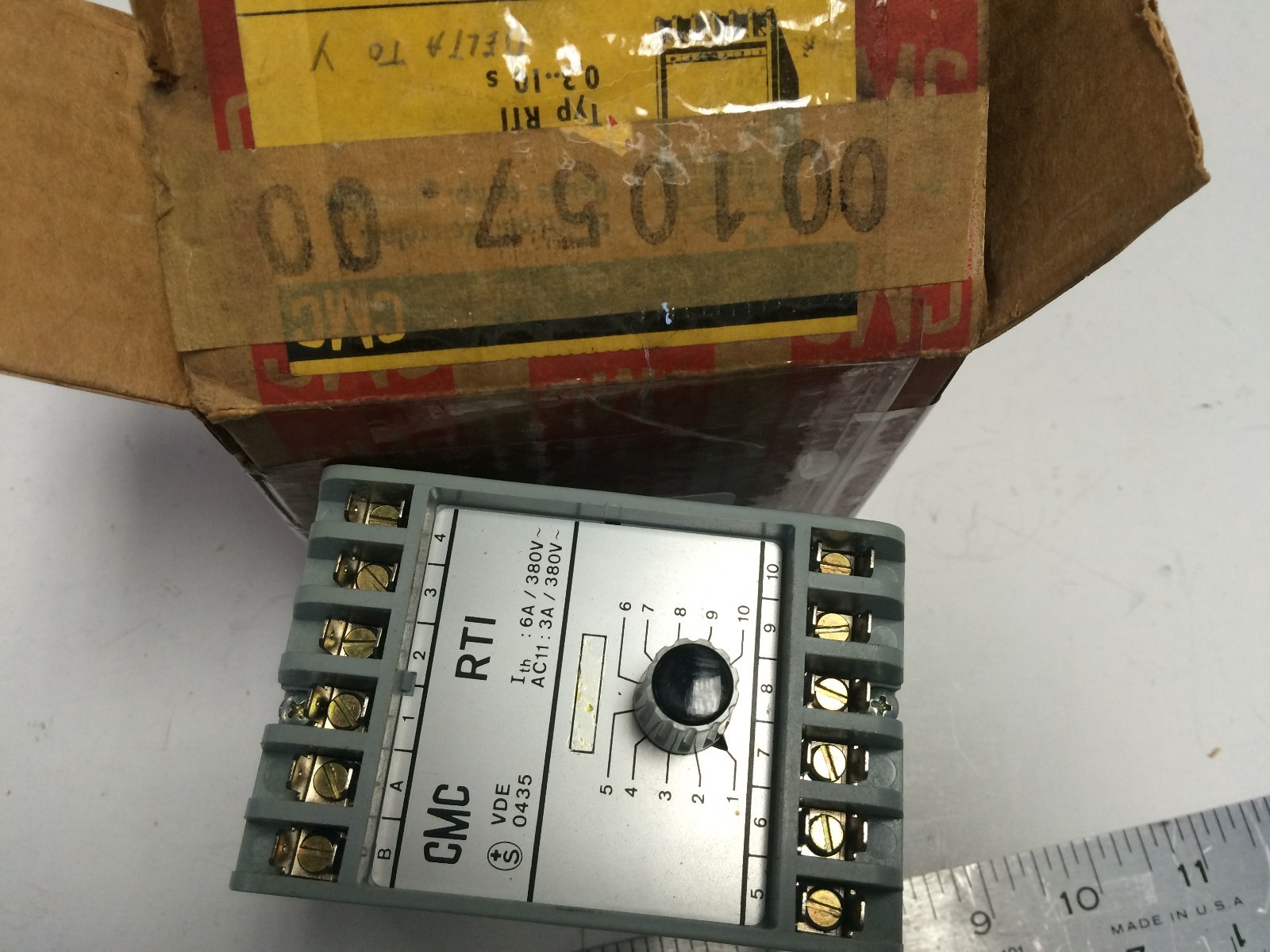 NEW CMC RTI RELAY TIMER VDE 0435, 110VAC, 6A/380VAC, 0.3-10s,SI