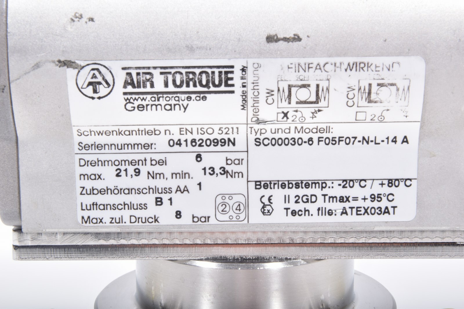 AIR TORQUE SC00030-6 F05F07-N-L-14 A, swivel drive + Flange