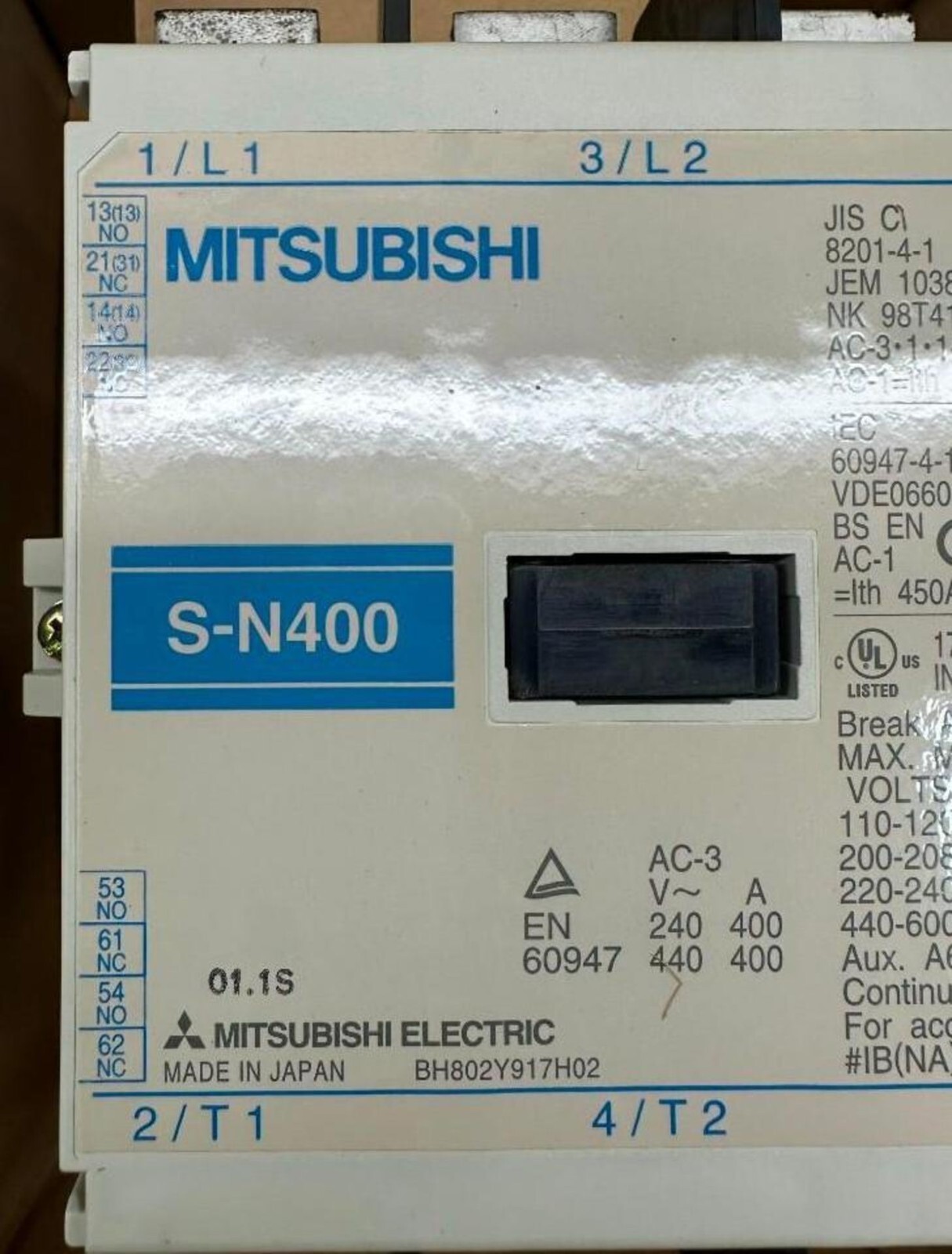 Mitsubishi S-N400 400A Magnetic Contactor AC100V New