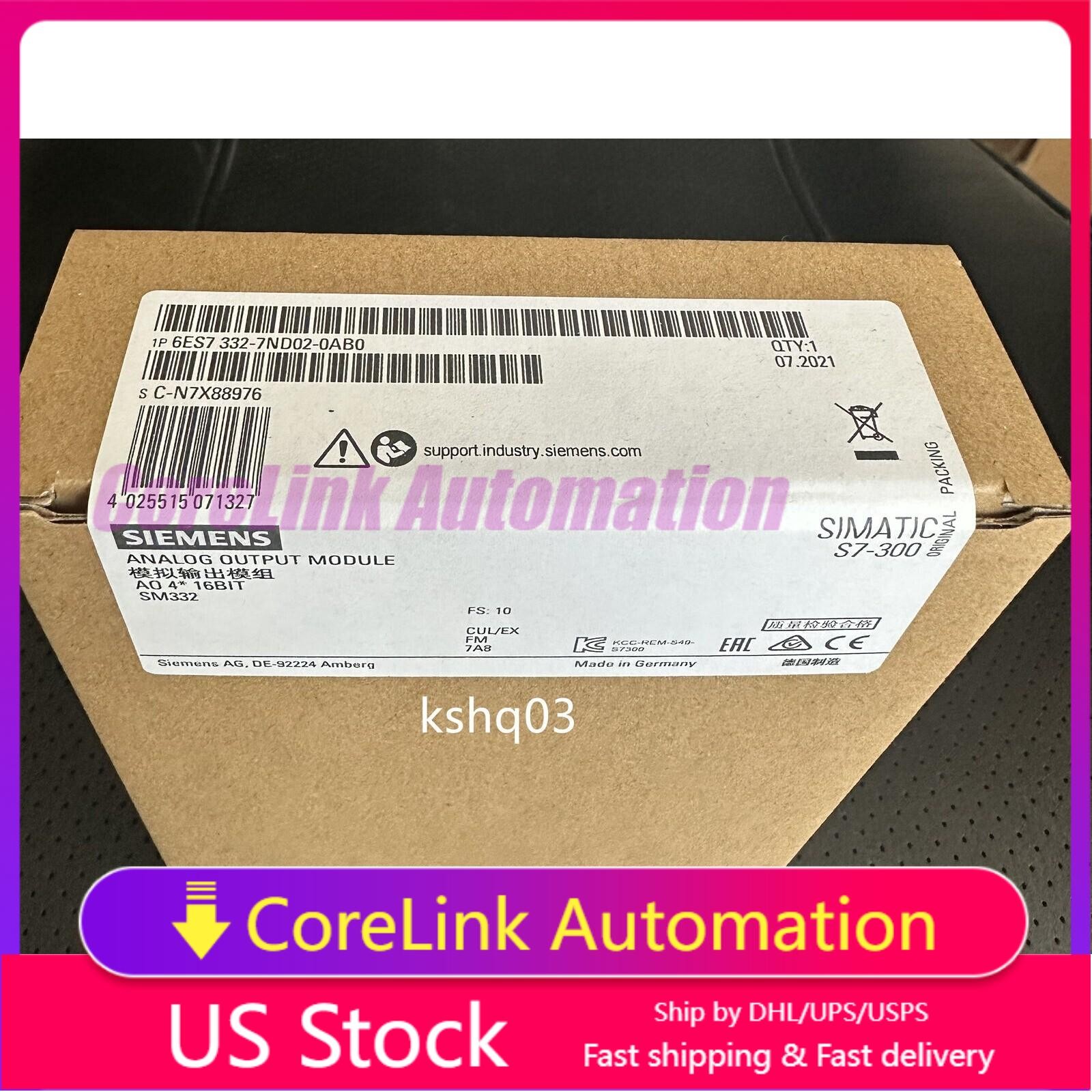 New Siemens 6ES7332-7ND02-0AB0 S7-300 Analog Output SM 332 6ES7 332-7ND02-0AB0