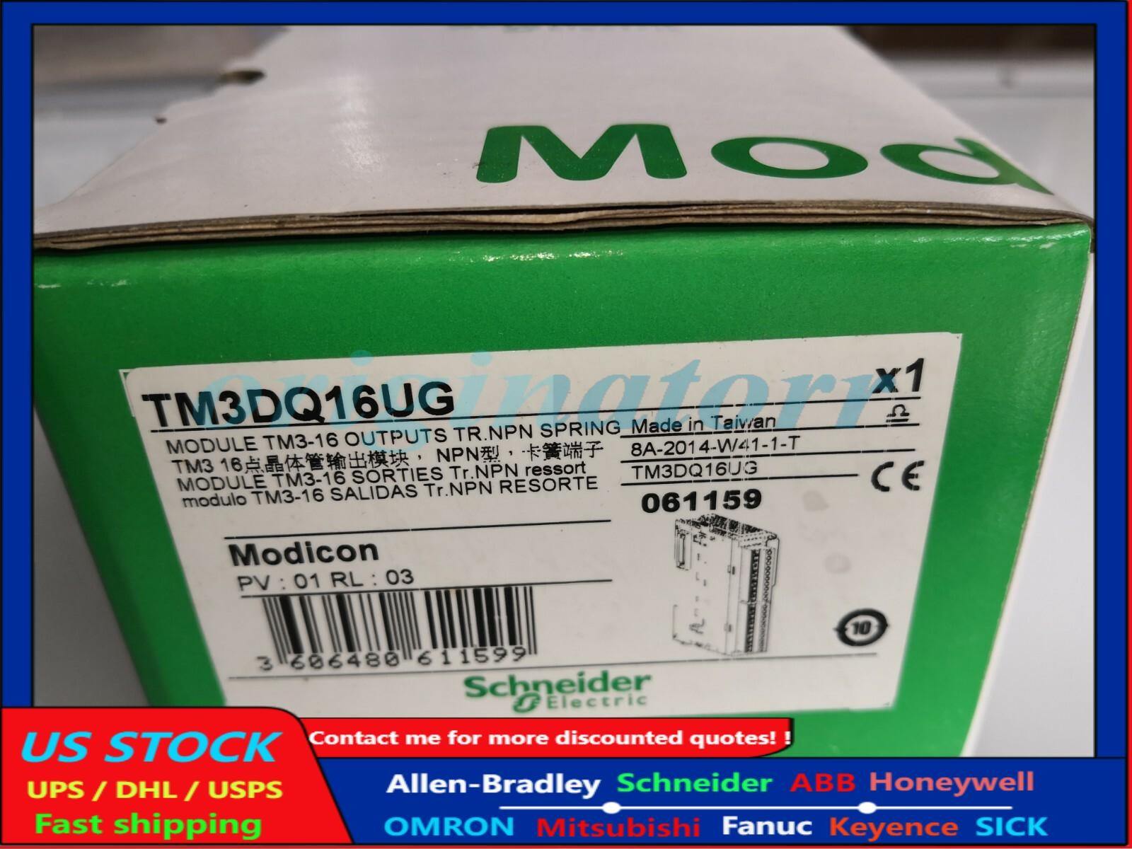 TM3DQ16UG Schneider Elect Digital Output Modicon TM3 16 Output Spring New In Box
