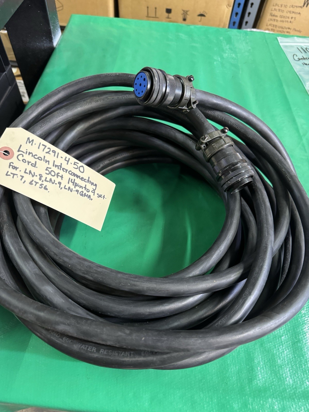 M17291-4-50 Cable Assembly 50Ft 9 To 14 Pin USED TESTED Lincoln Parts Ln8 To 14