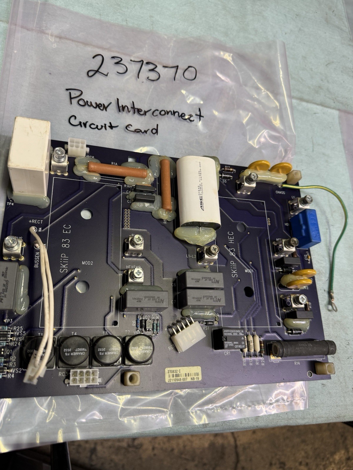 237370 Power Interconnect Pc Board Miller Welder Parts Used Tested