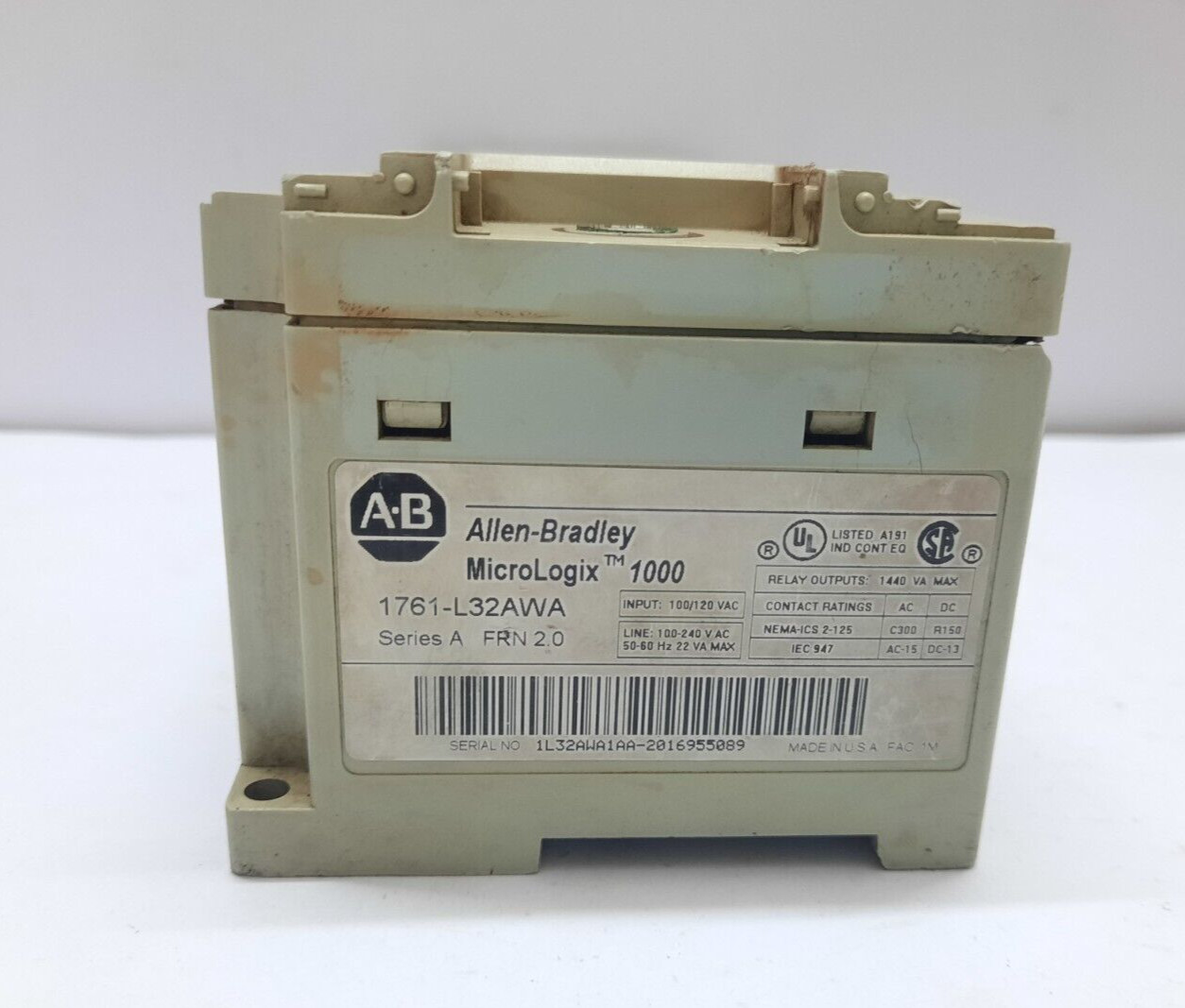 ALLEN BRADLEY 1761-L32AWA MICROLOGIX 1000 PROGRAMMABLE CONTROLLER CPU