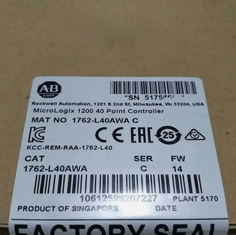 NEW Sealed Allen Bradley 1762-L40AWA MicroLogix 1200 40 Piont Controller