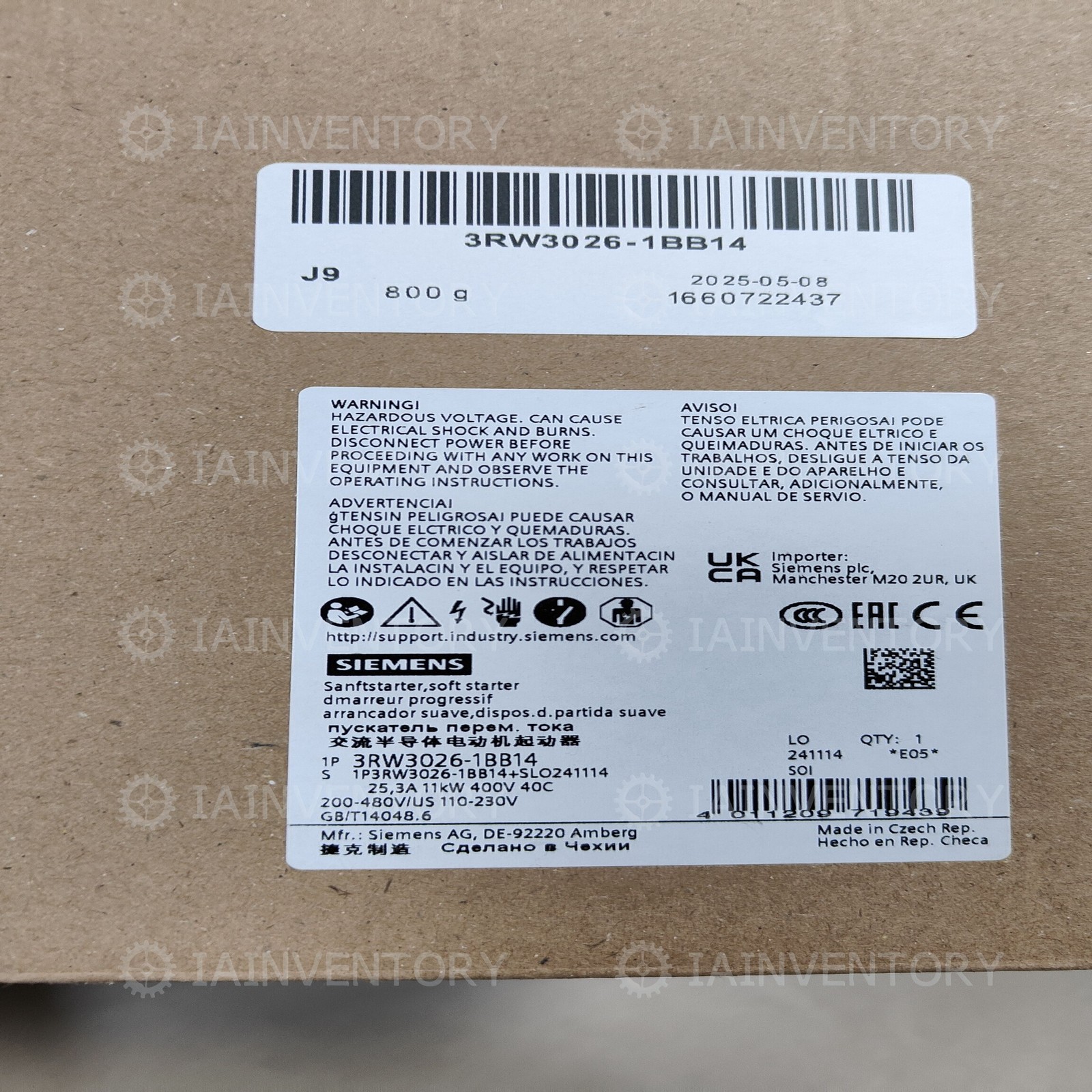 1 Unit NEW Siemens 3RW3026-1BB14 Fast Shiping+Warranty