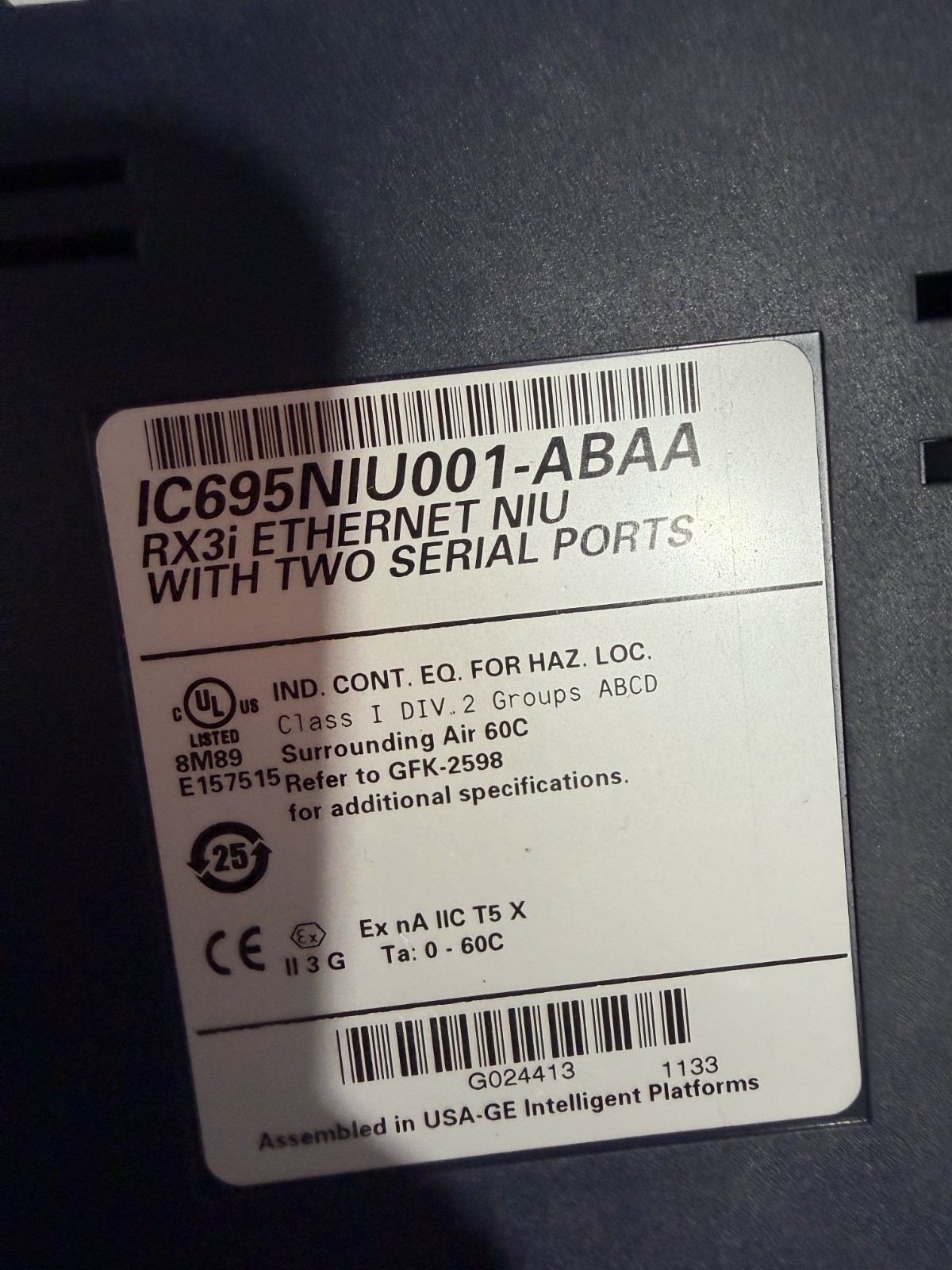 NEW GE Fanuc IC695NIU001-ABAA RX3i Ethernet NIU Network Interface Unit PLC