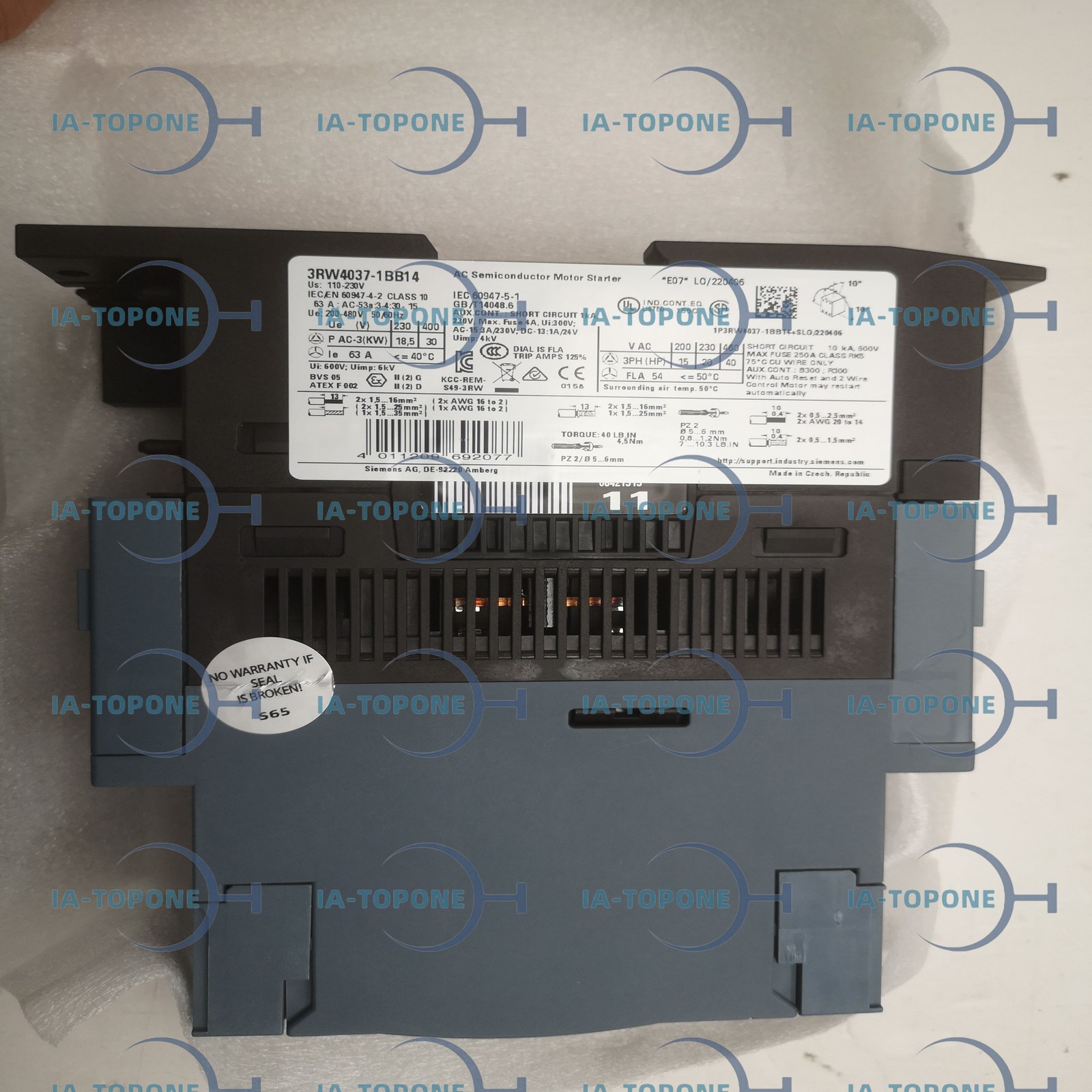 NEW SIEMENS 3RW4037-1BB14