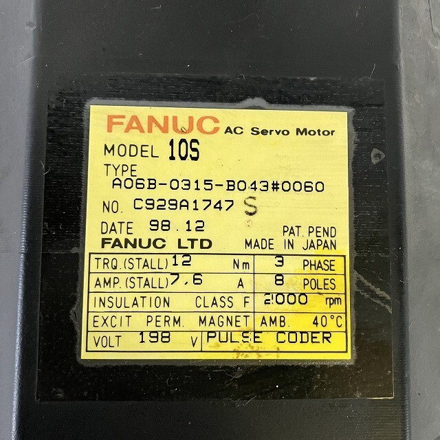 Mint Condition FANUC A06B-0315-B043#0060　 MOTOR