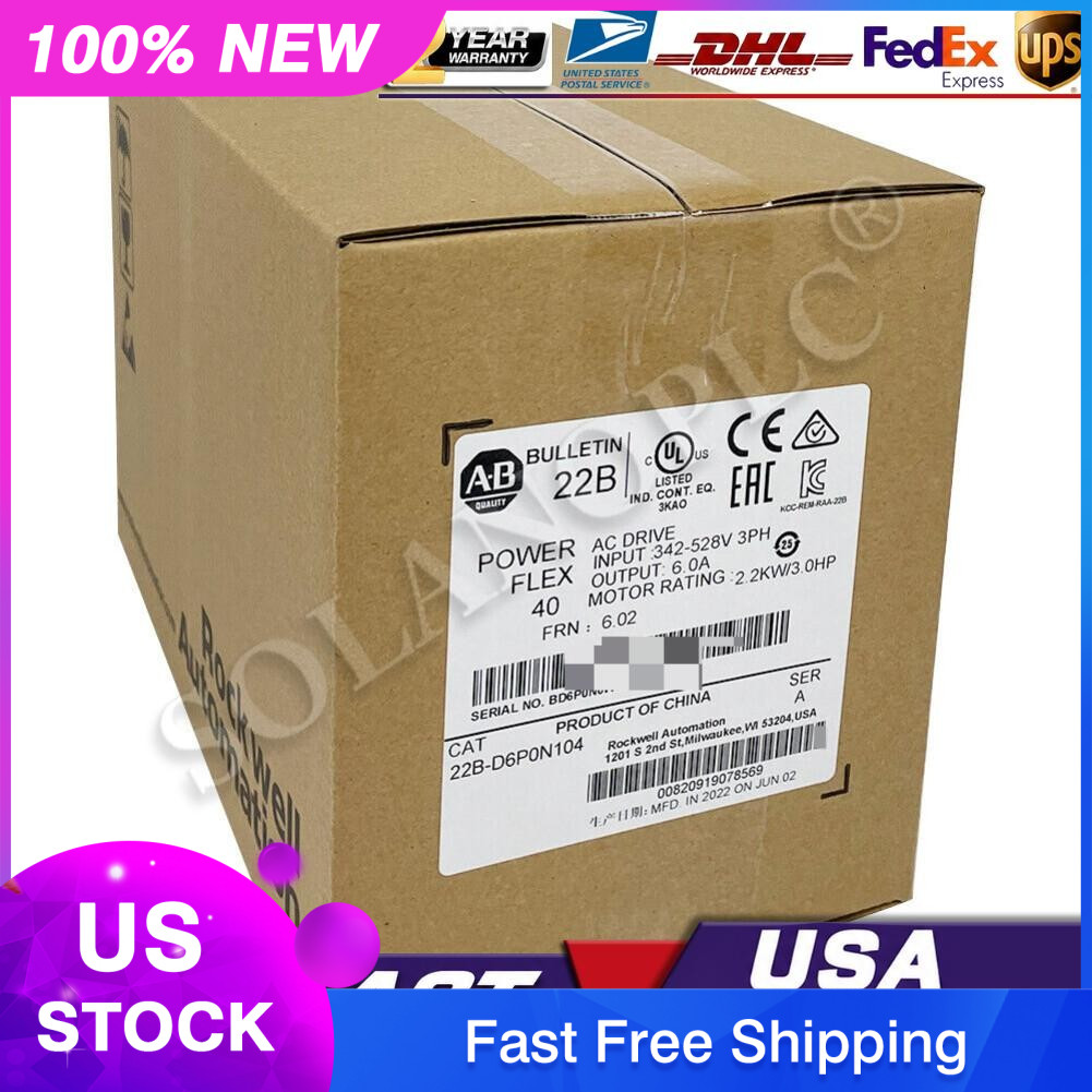 22B-D6P0N104 AB PowerFlex 40- 2.2 KW (3 HP) AC Drive Fast Shipping 22BD6P0N104GQ