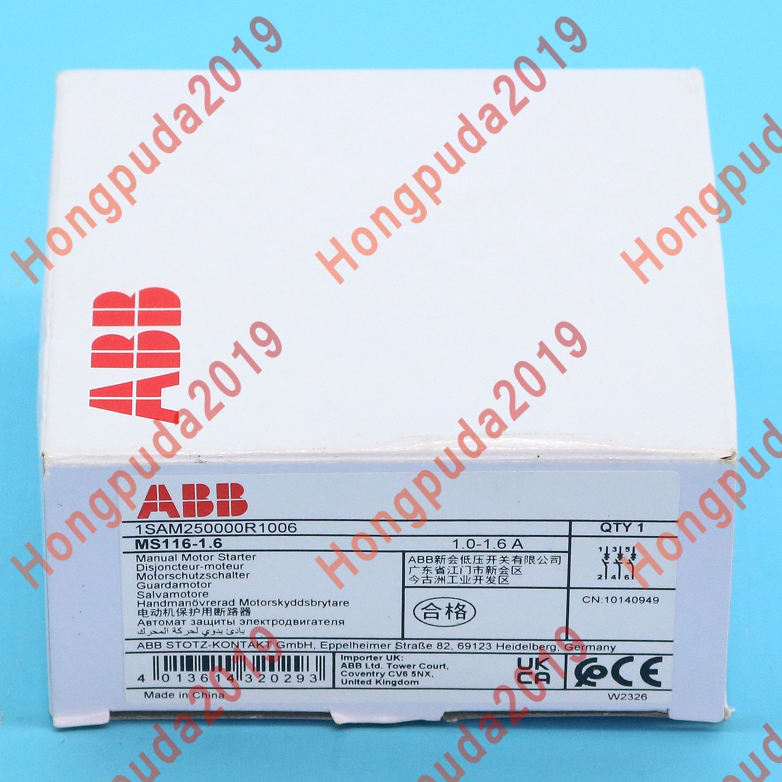 1piece New Abb MS116-1.6 1.0-1.6A Circuit Breaker Manual
