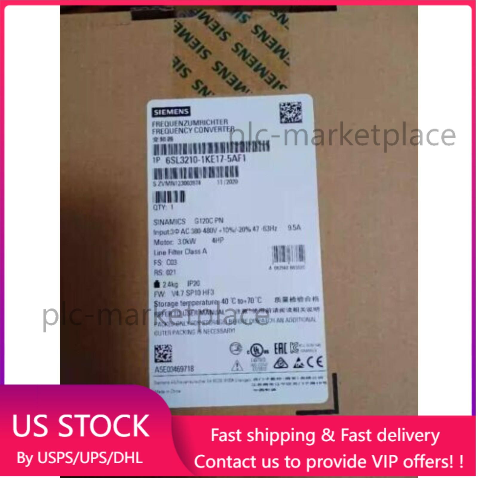 New Siemens 6SL3 210-1KE17-5AF1 6SL3210-1KE17-5AF1 G120C RATED POWER 3,0KW
