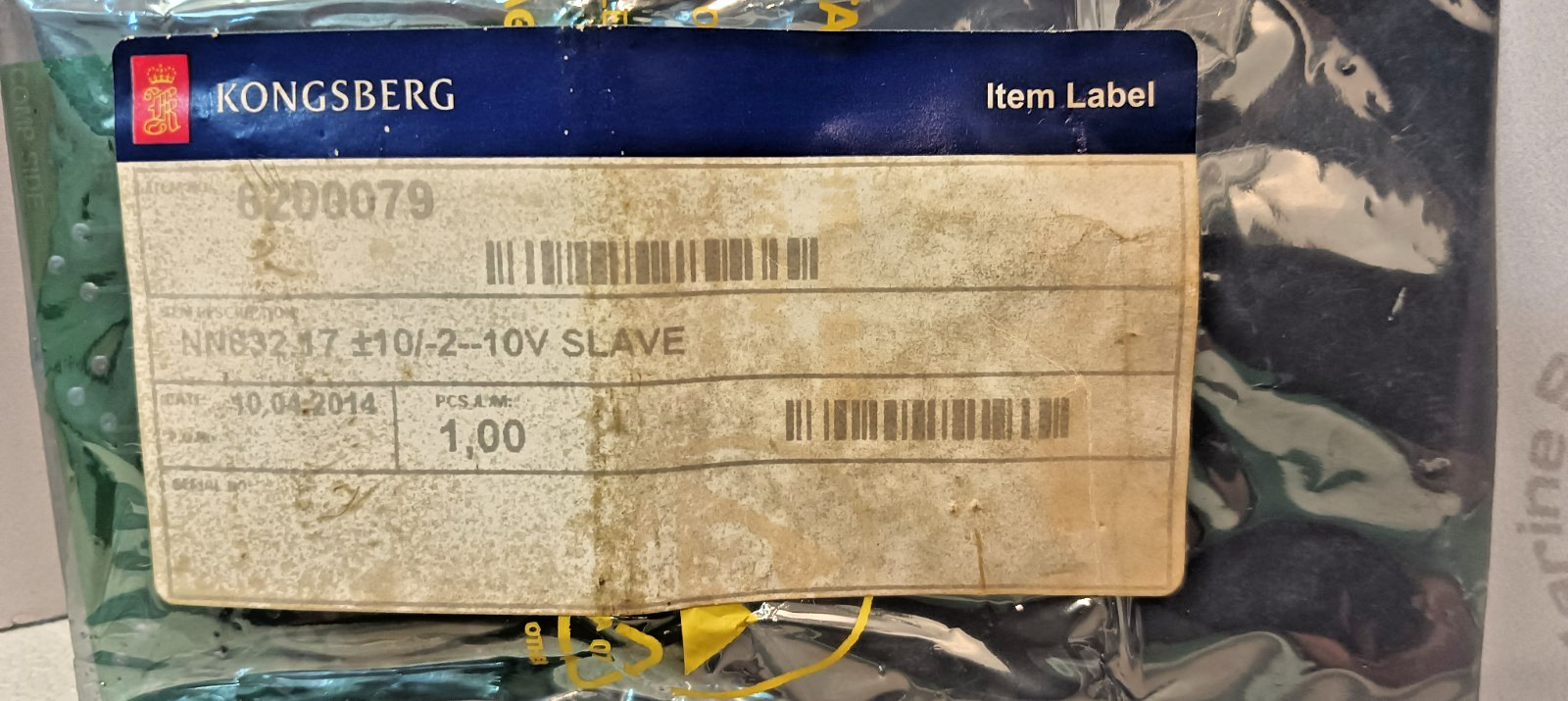 Kongsberg 6200079 NN832.17 ±10/- 2- -10V Slave SSU 8810 NOR Control New SHIP