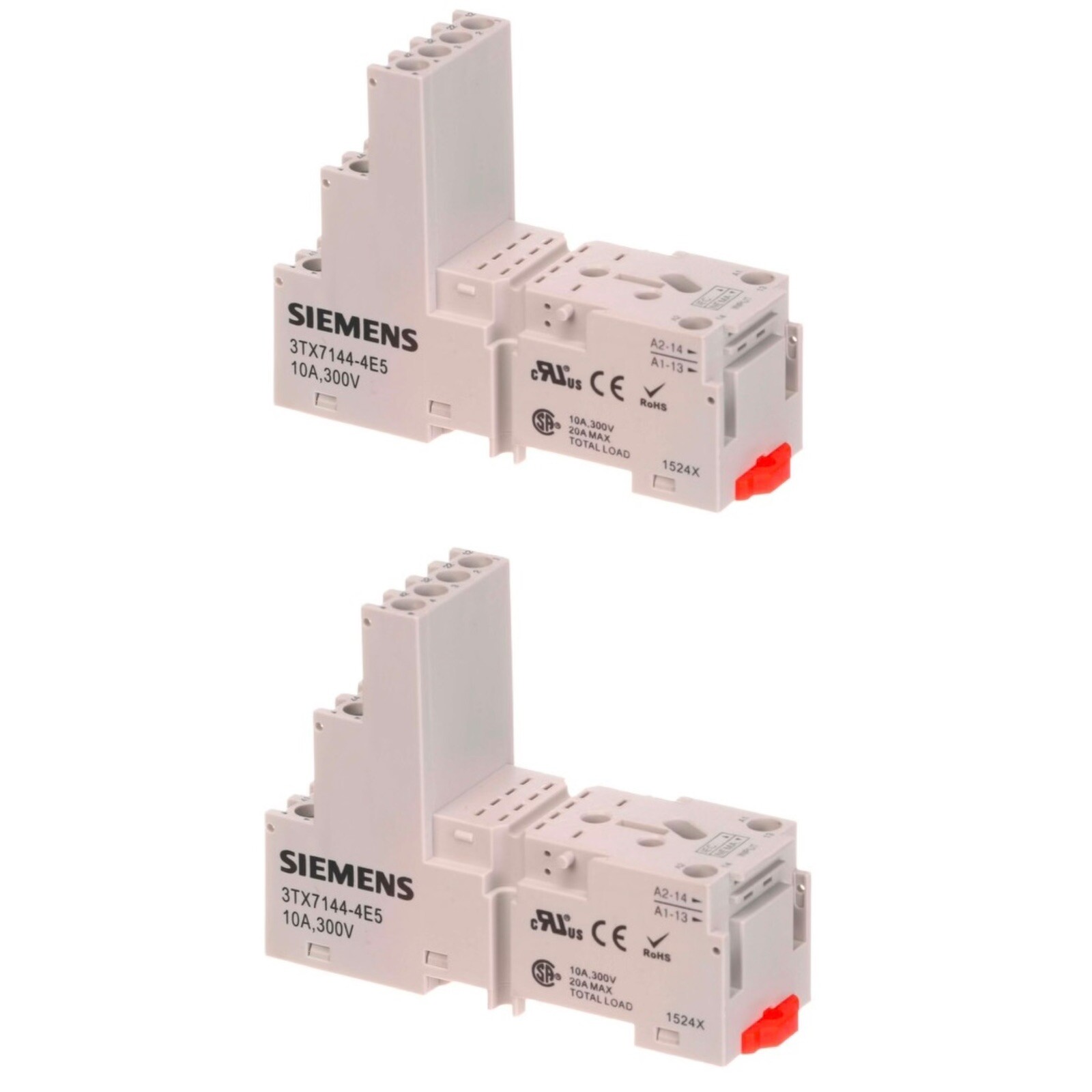 Lot of 2- Siemens Relay Socket 14-pin 10 A, 300 V 3TX7144-4E5