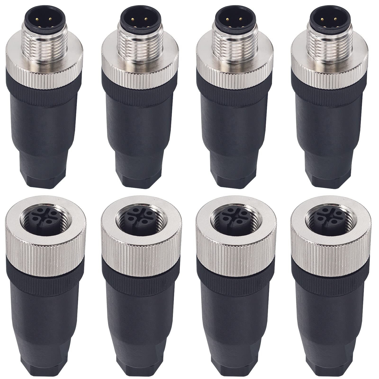 M12 4 Pin Male & Female Socket Panel Aviation Wire Connector,12mm Industrial …