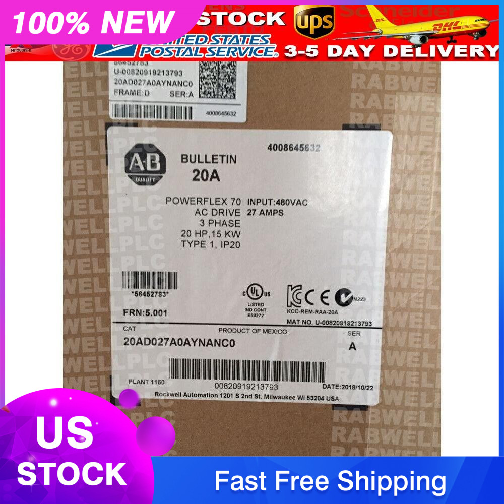 20AD027A0AYNANC0 Allen Bradley PowerFlex 70 AC Drive US Free Tax